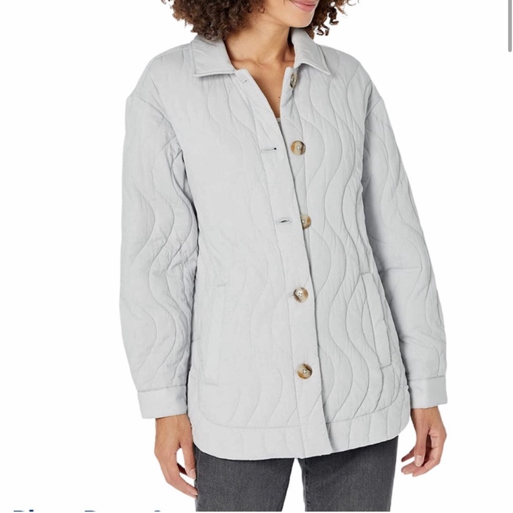 Madewell Quilted Belrose Button Up Gray Shirt Jacket XXL